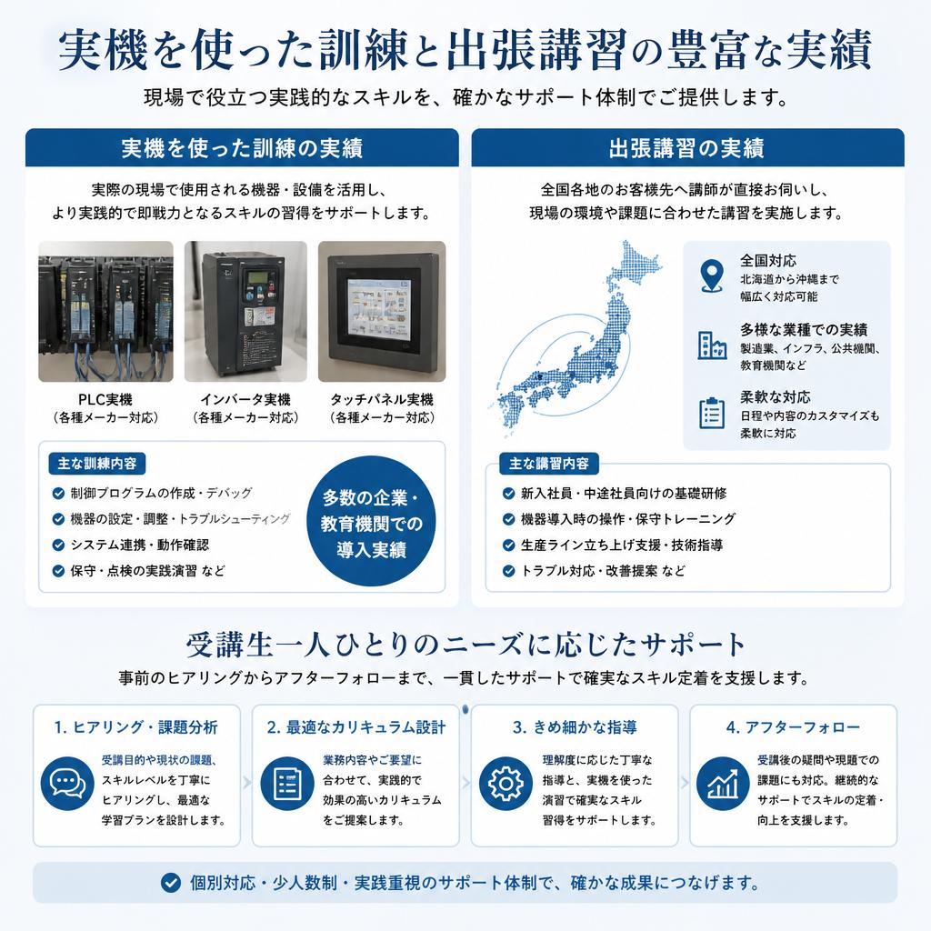 実践的な訓練とサポート