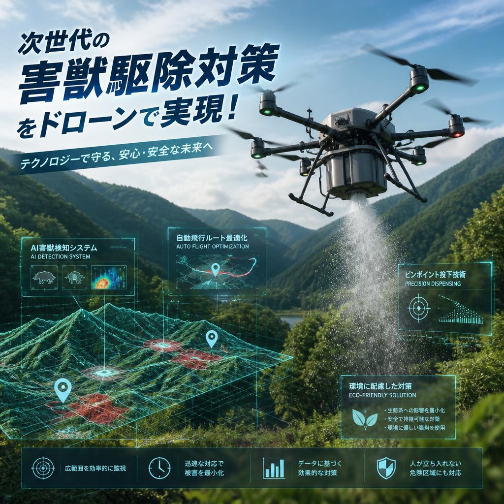 次世代の害獣駆除対策をドローンで実現！