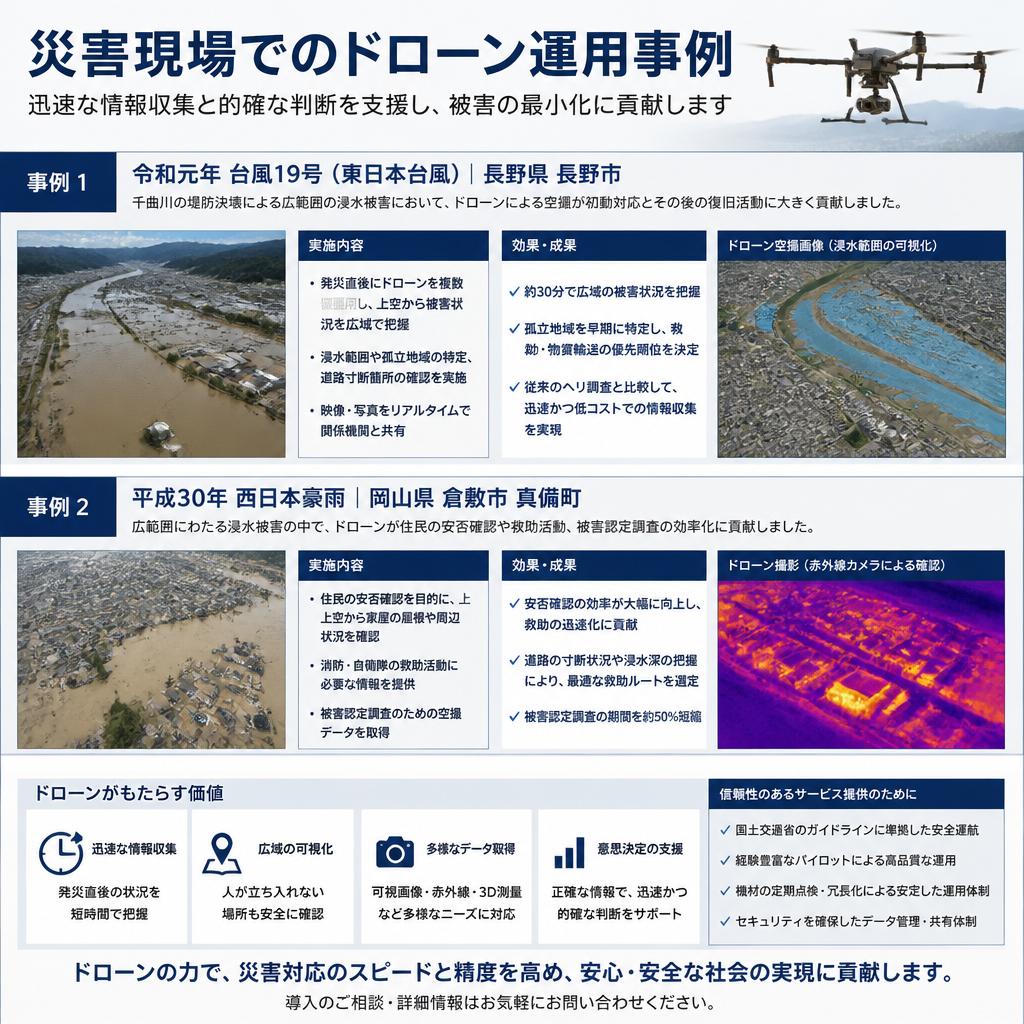 ドローンによる捜索支援の実績