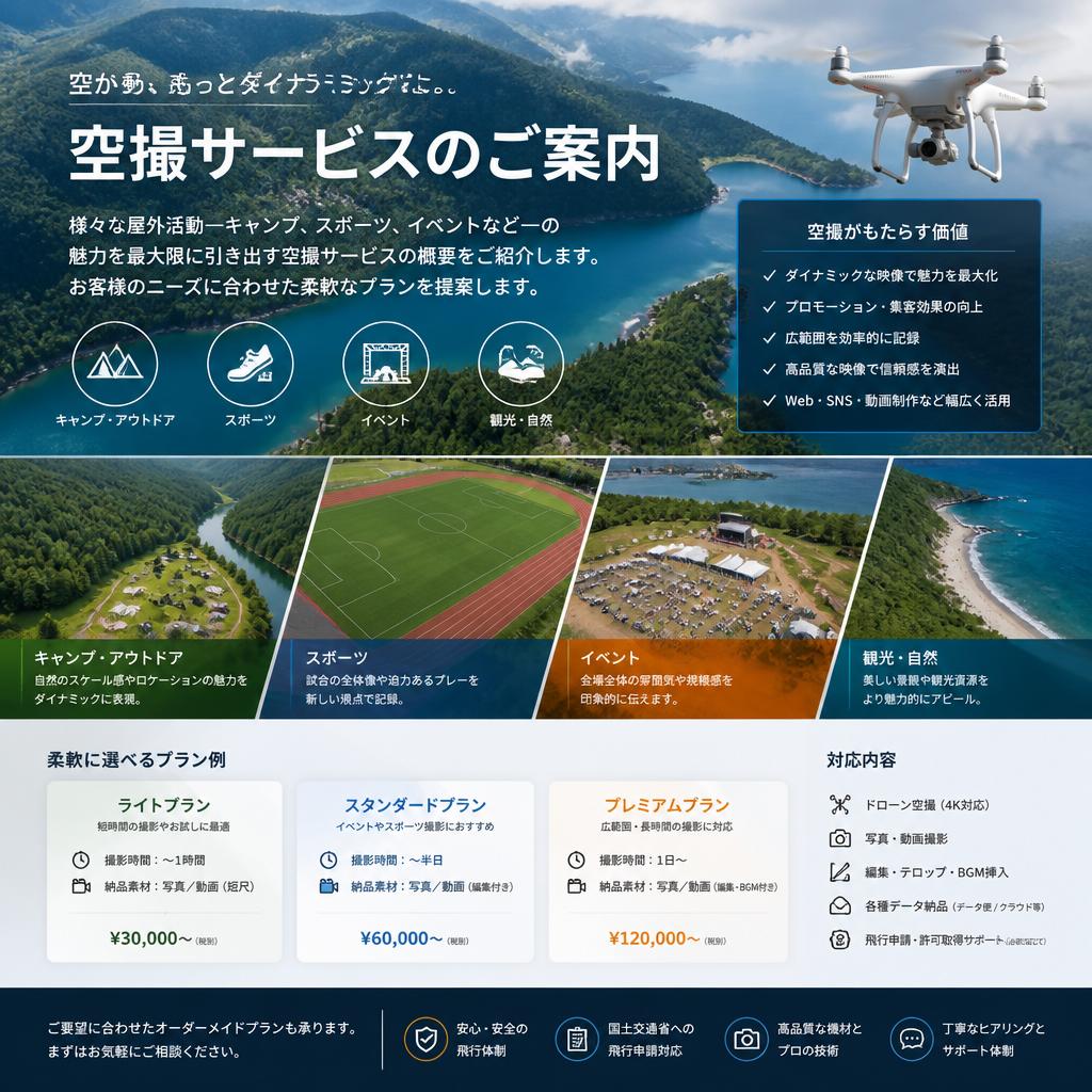 屋外活動をより楽しくする空撮サービス