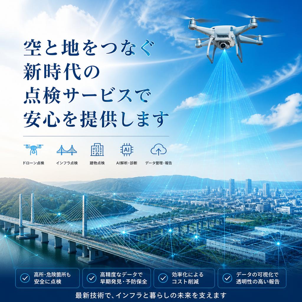 空と地をつなぐ新時代の点検サービスで安心を提供します