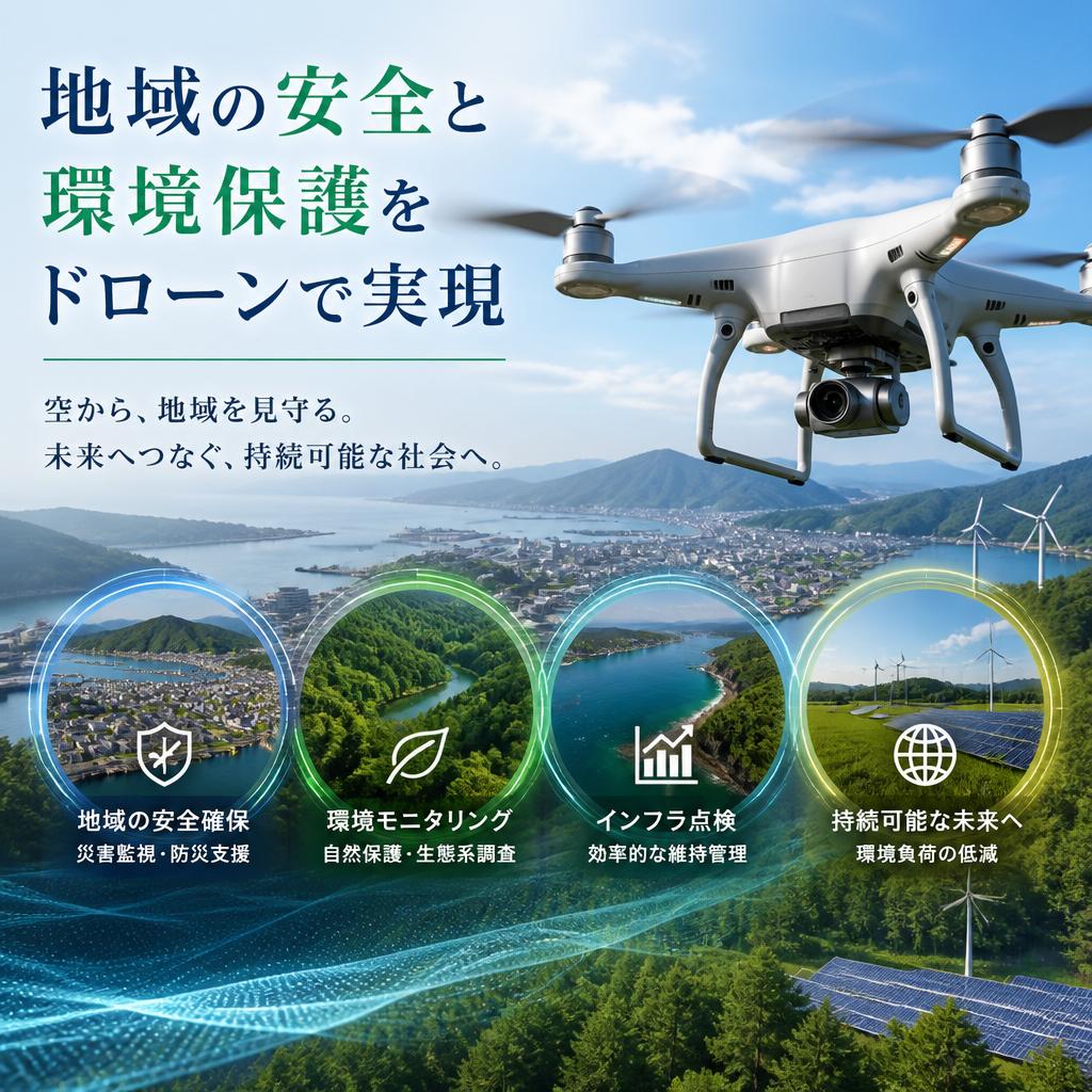 地域の安全と環境保護をドローンで実現