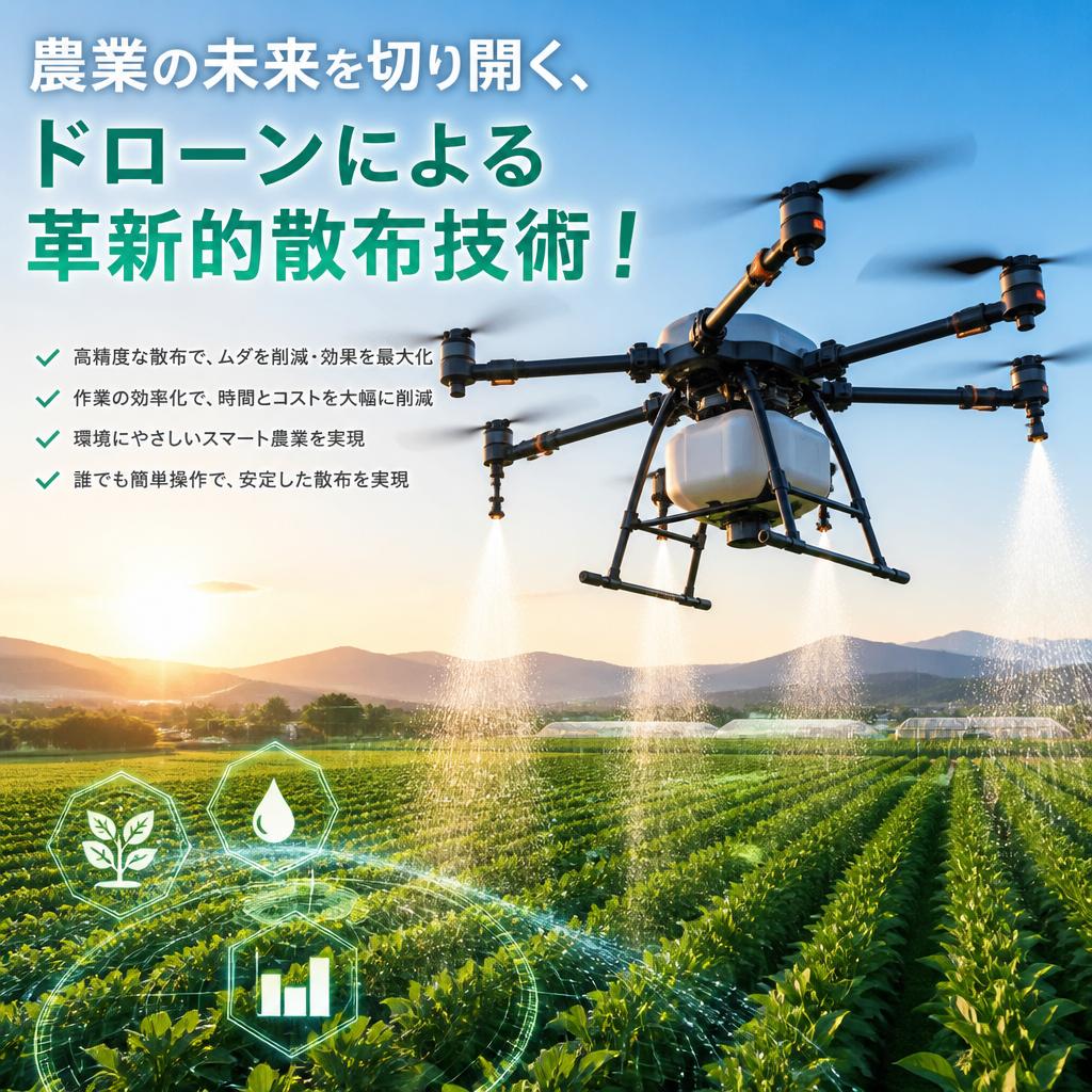 農業の未来を切り開く、ドローンによる革新的散布技術！