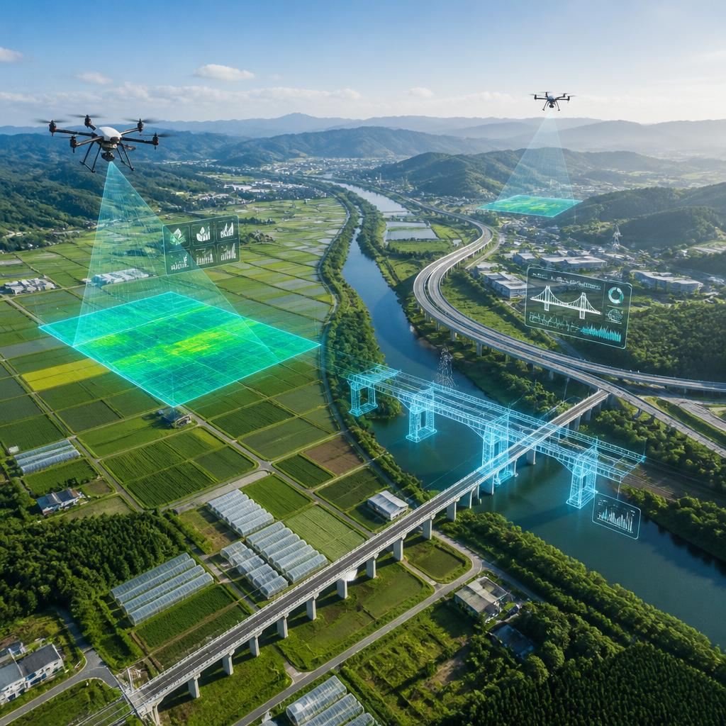 空からの視点で紡ぐ、農業と構造物点検の新時代