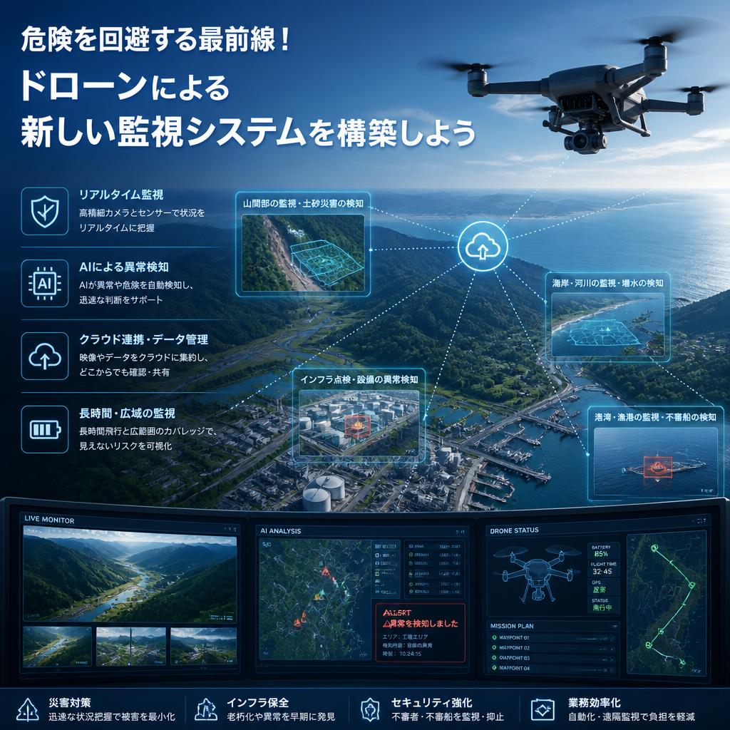 危険を回避する最前線！ドローンによる新しい監視システムを構築しよう
