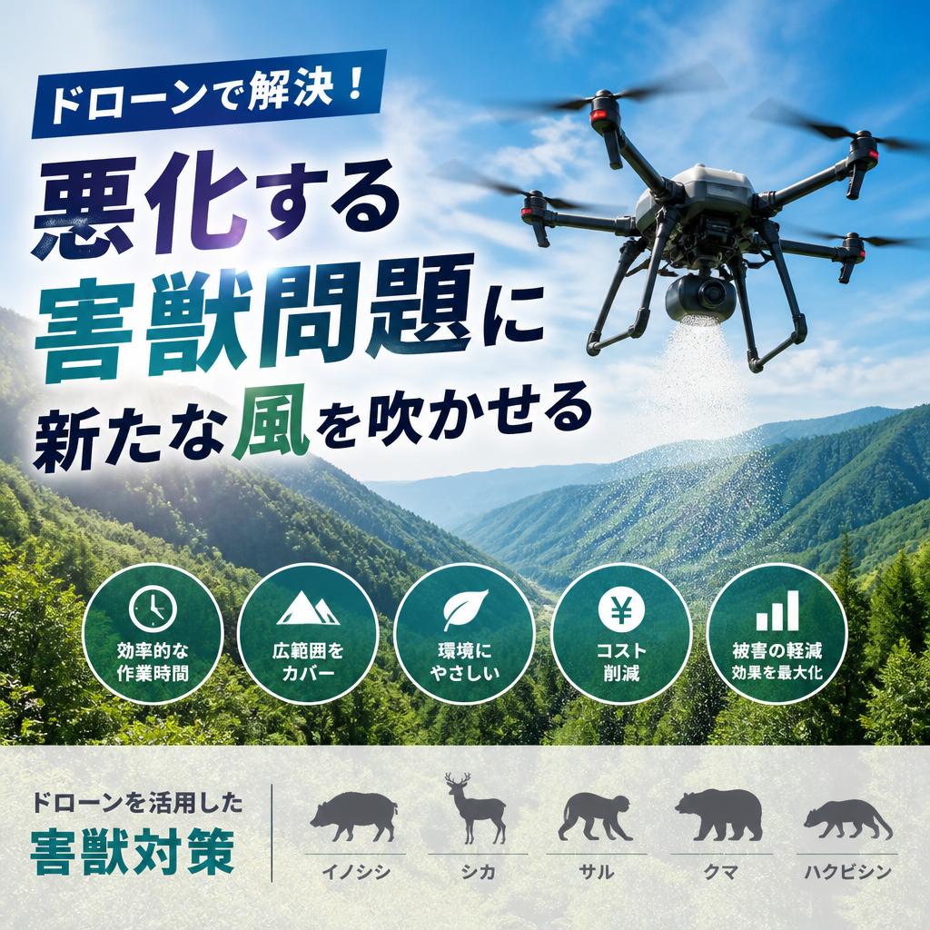 ドローンで解決！悪化する害獣問題に新たな風を吹かせる