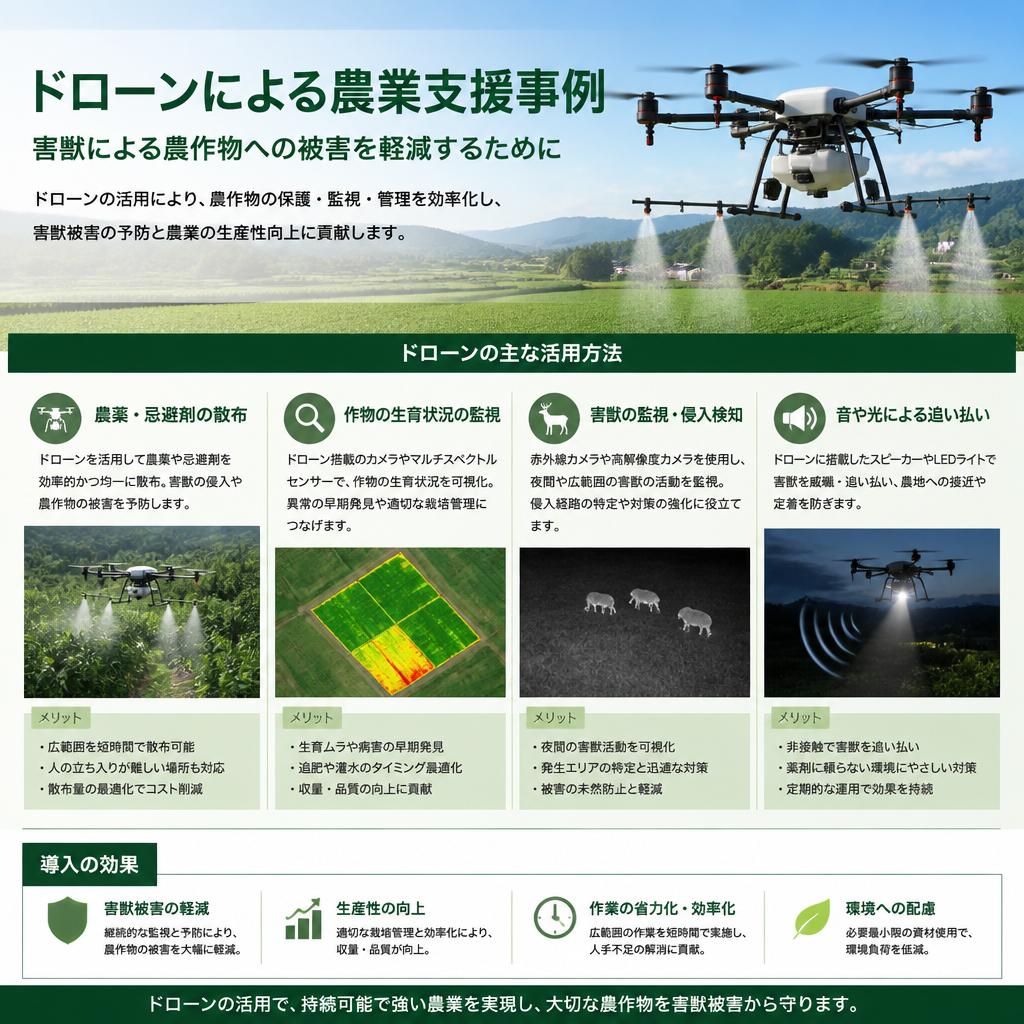 ドローンによる農業支援の実績