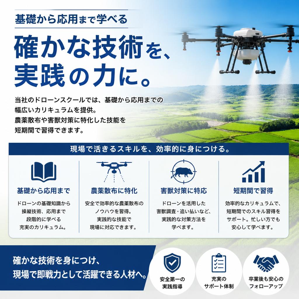 充実のスクールで技術を習得
