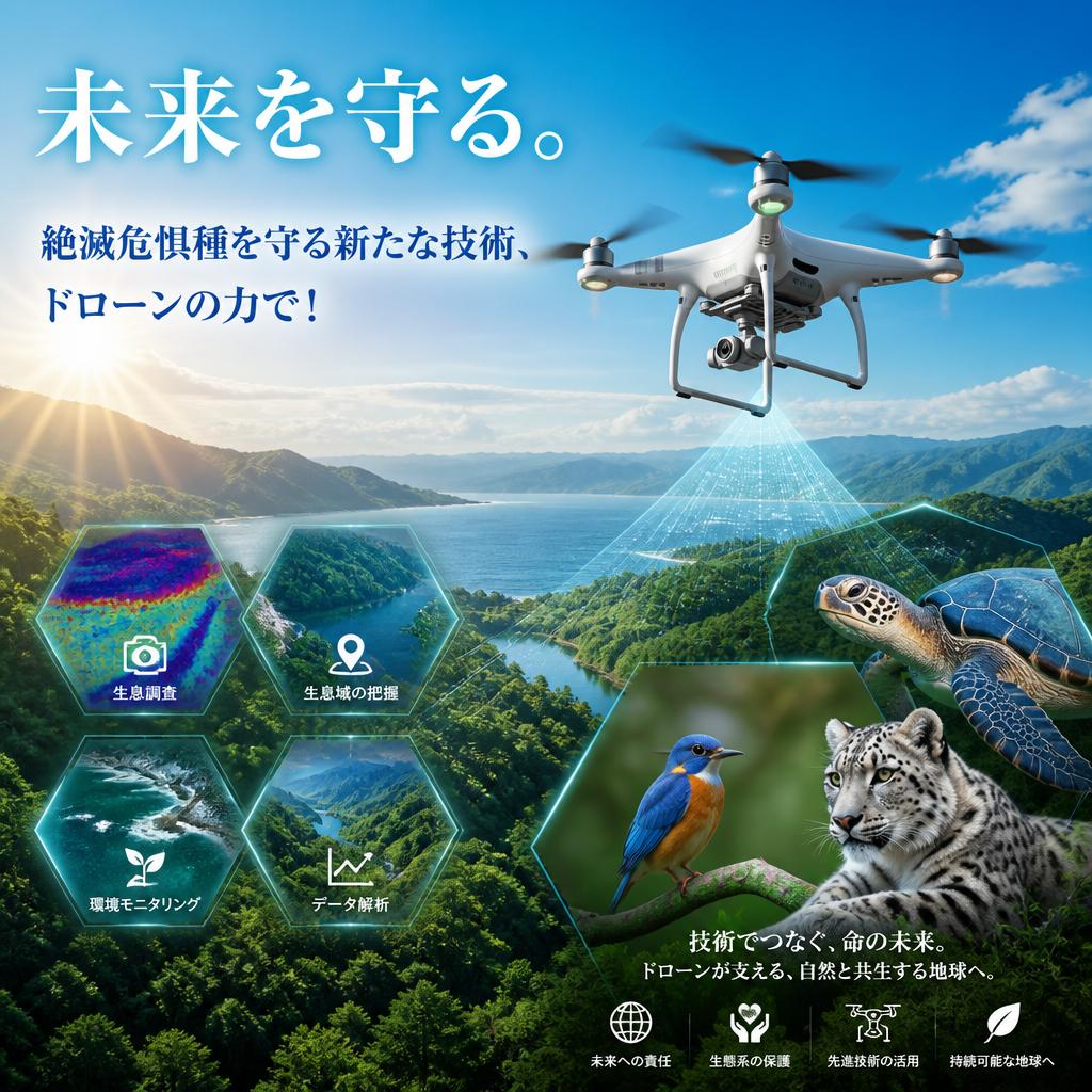 未来を守る。絶滅危惧種を守る新たな技術、ドローンの力で！