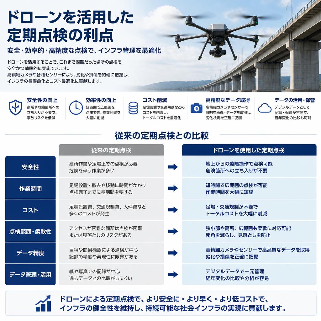 ドローンによる定期点検のメリット