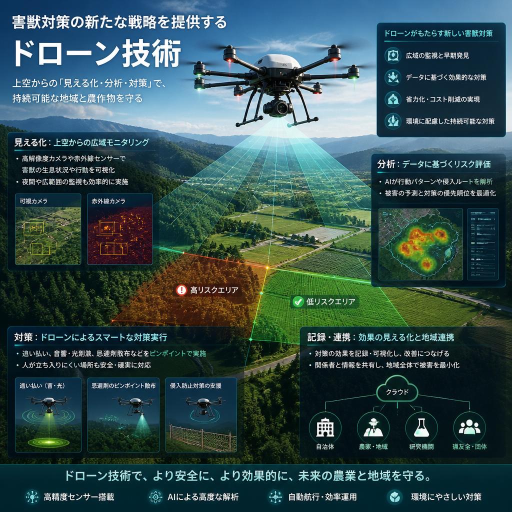 害獣対策の新たな戦略を提供するドローン技術