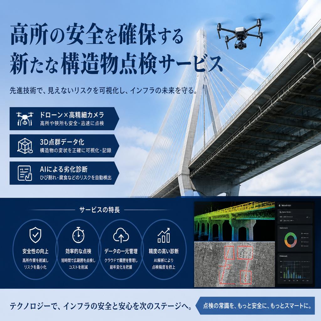 高所の安全を確保する新たな構造物点検サービス