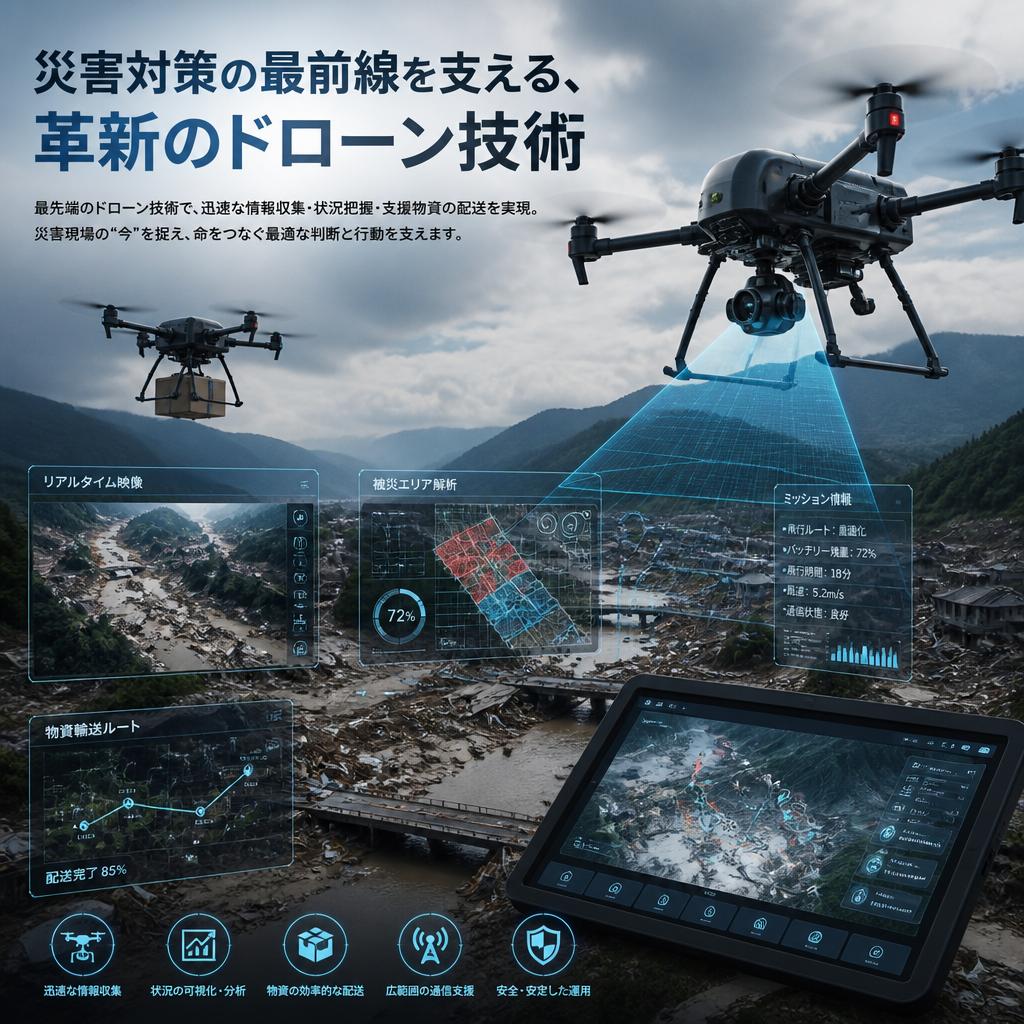 災害対策の最前線を支える、革新のドローン技術