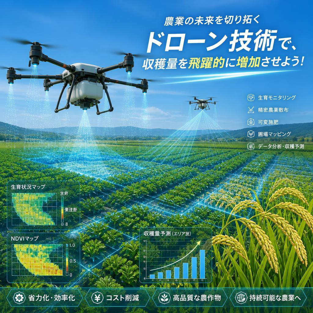 農業の未来を切り拓くドローン技術で、収穫量を飛躍的に増加させよう！
