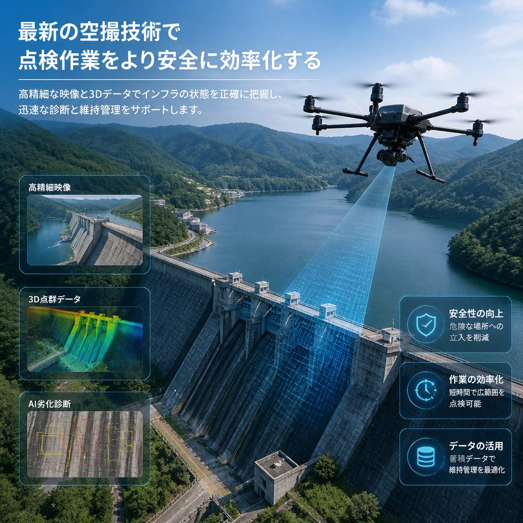 最新の空撮技術で点検作業をより安全に効率化する