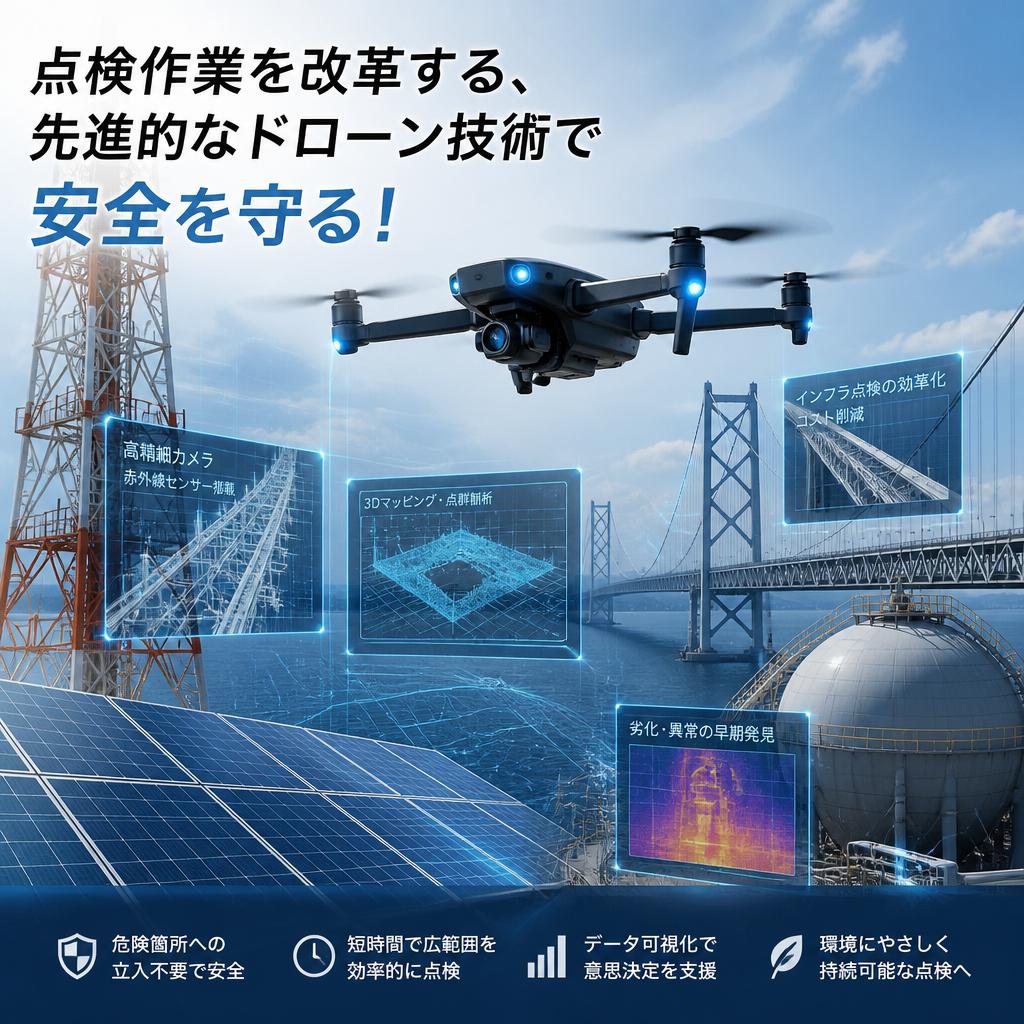 点検作業を改革する、先進的なドローン技術で安全を守る！