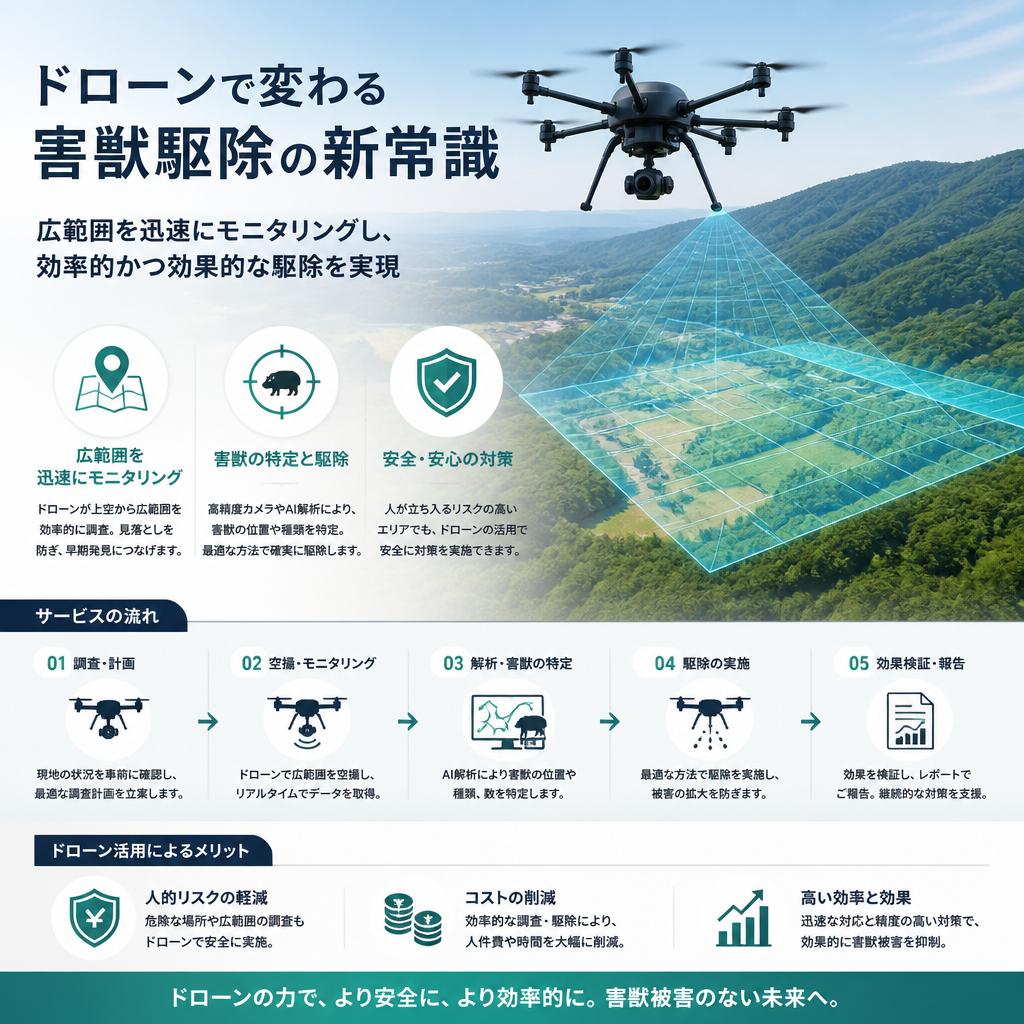 ドローンによる害獣対策