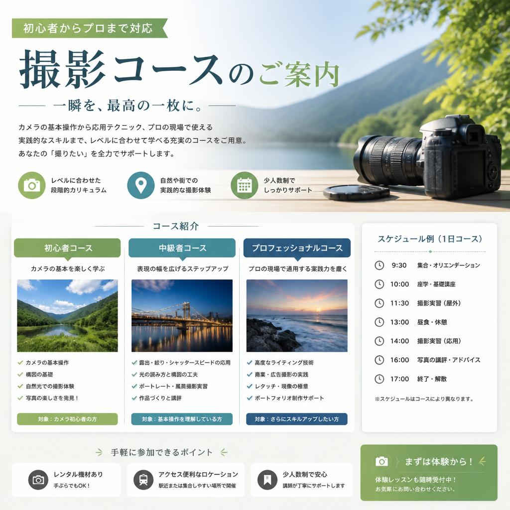 撮影コースのご案内