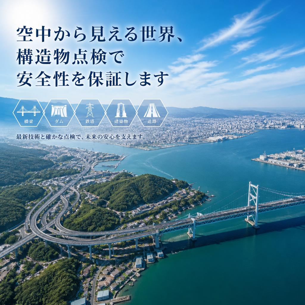 空中から見える世界、構造物点検で安全性を保証します
