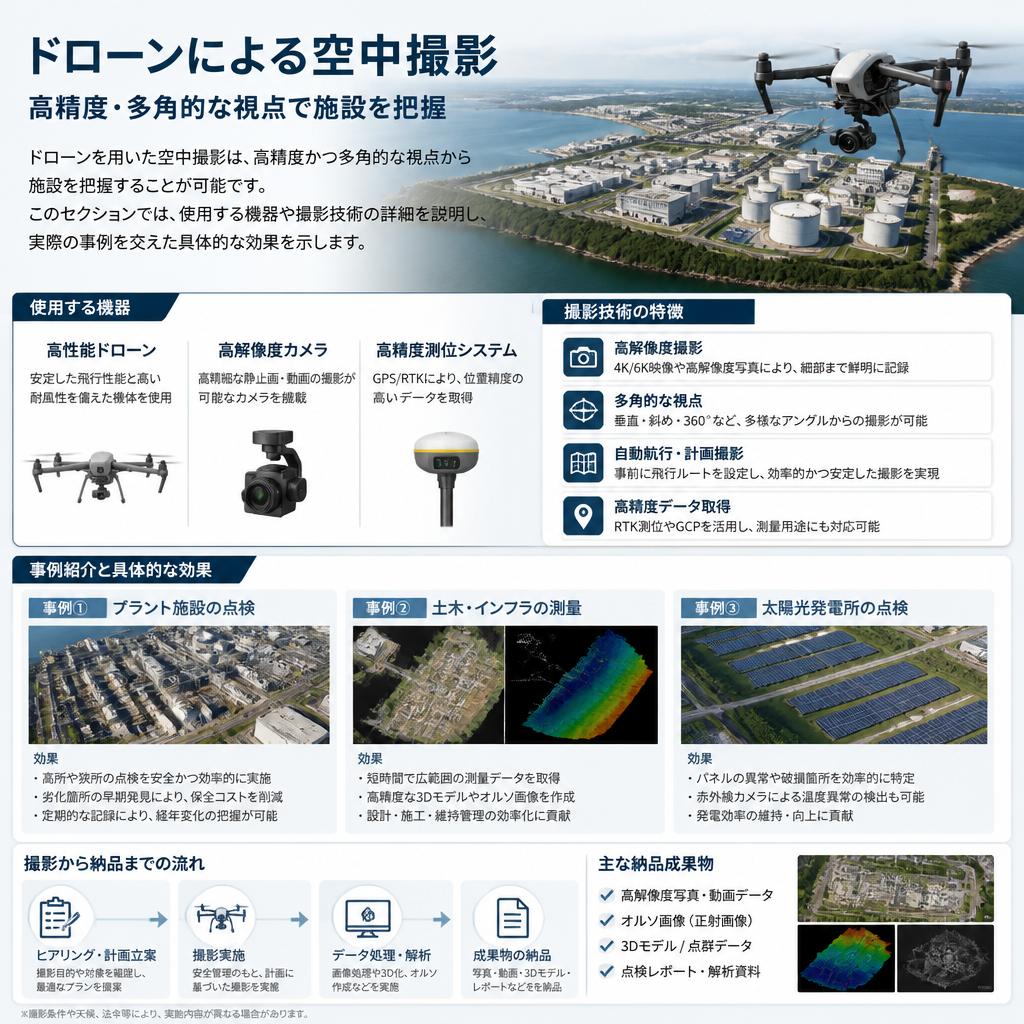 最先端技術による高精度の空中撮影