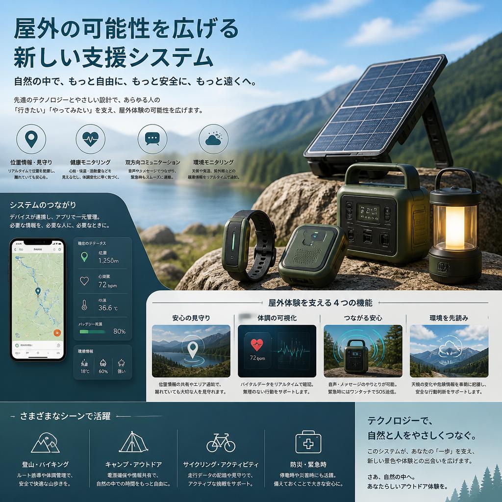 屋外の可能性を広げる新しい支援システム