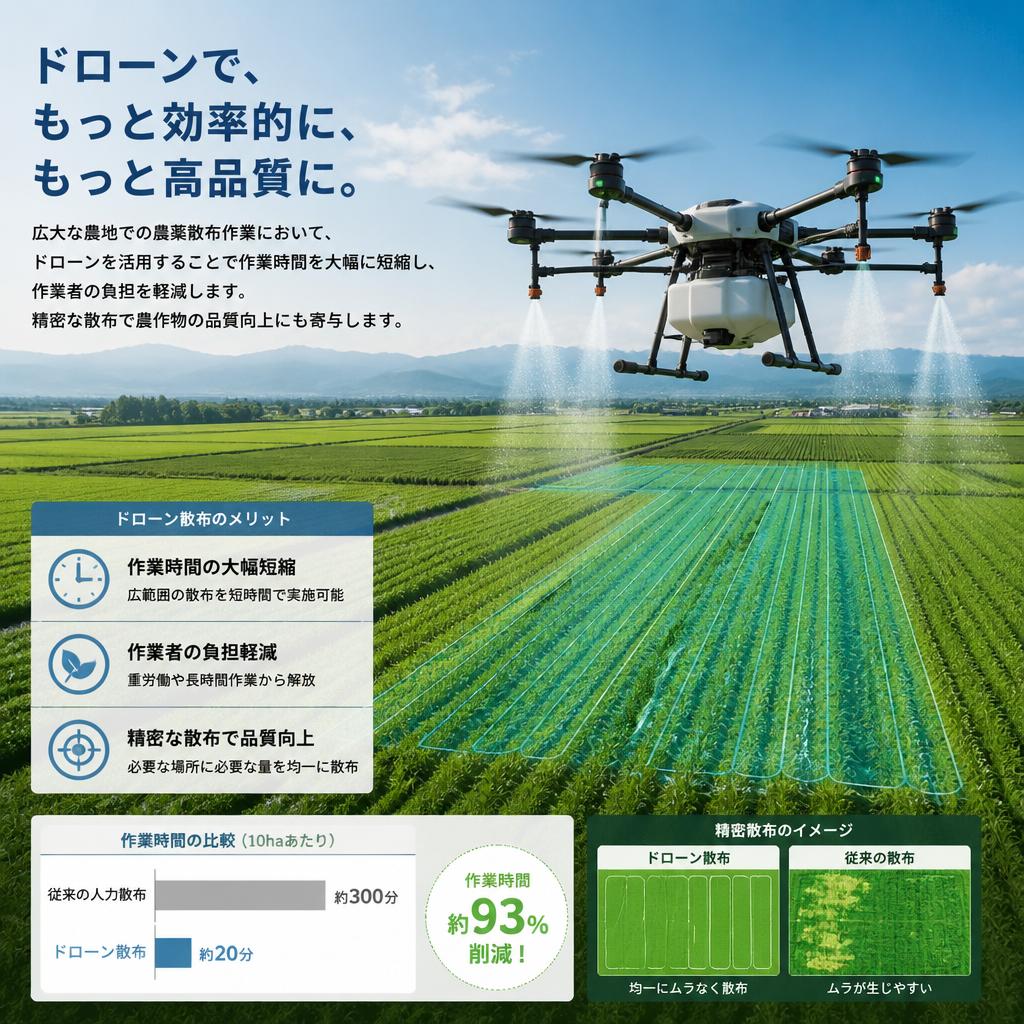 農薬散布での労力軽減