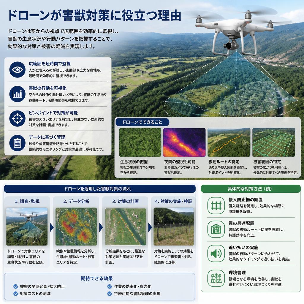 ドローン技術による害獣対策の効果