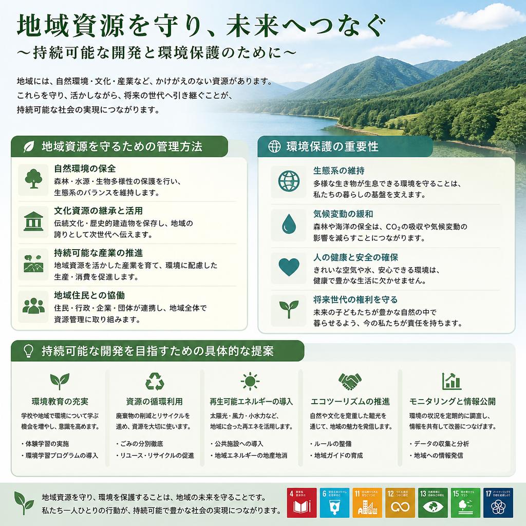地域の資源管理と環境保護の重要性