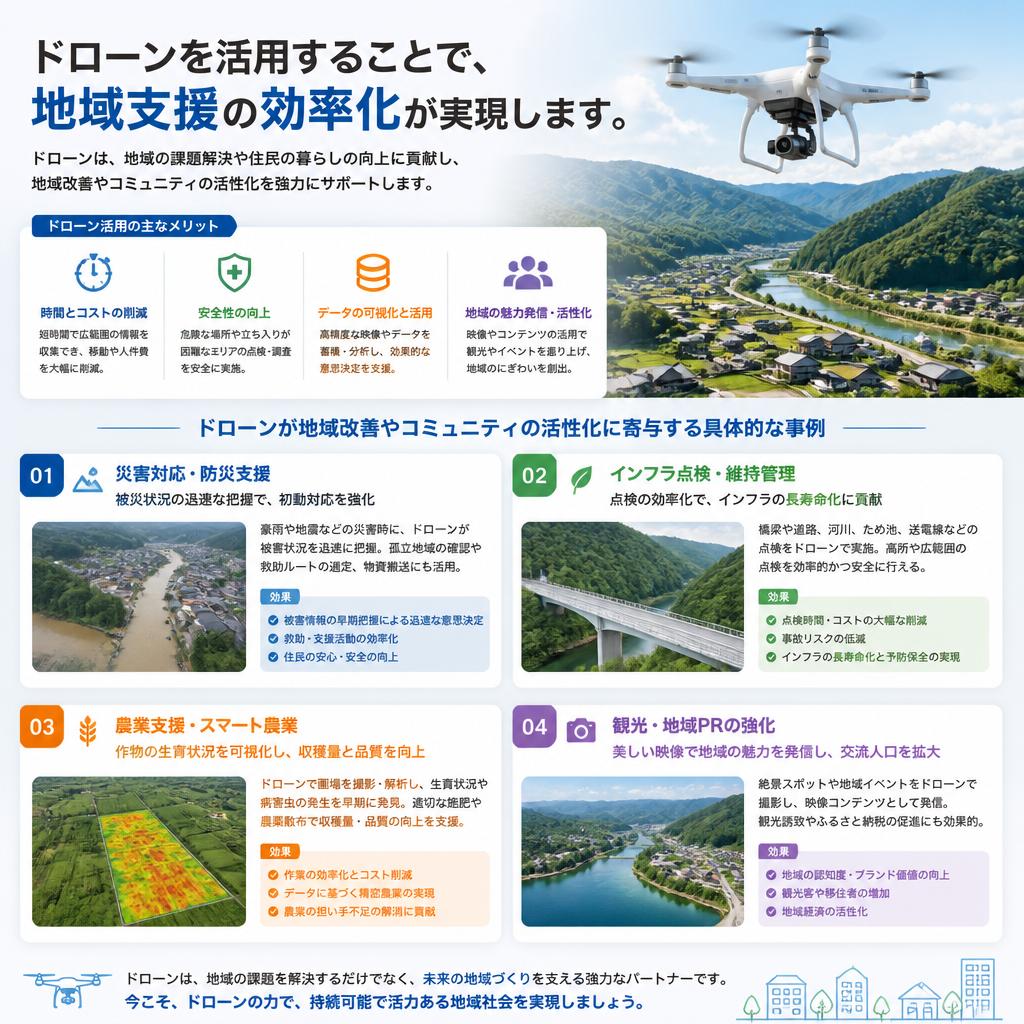 地域支援におけるドローンの利点